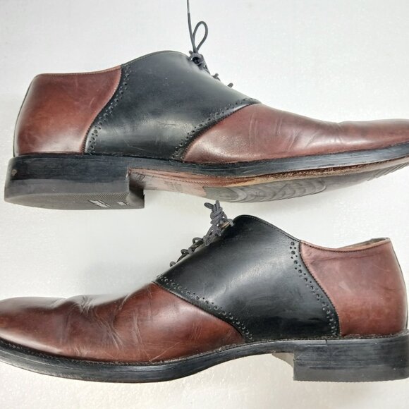 Johnston & Murphy Signature Series Two-Tone Saddle Oxfords 12 Goodyear Neolite - Picture 5 of 14